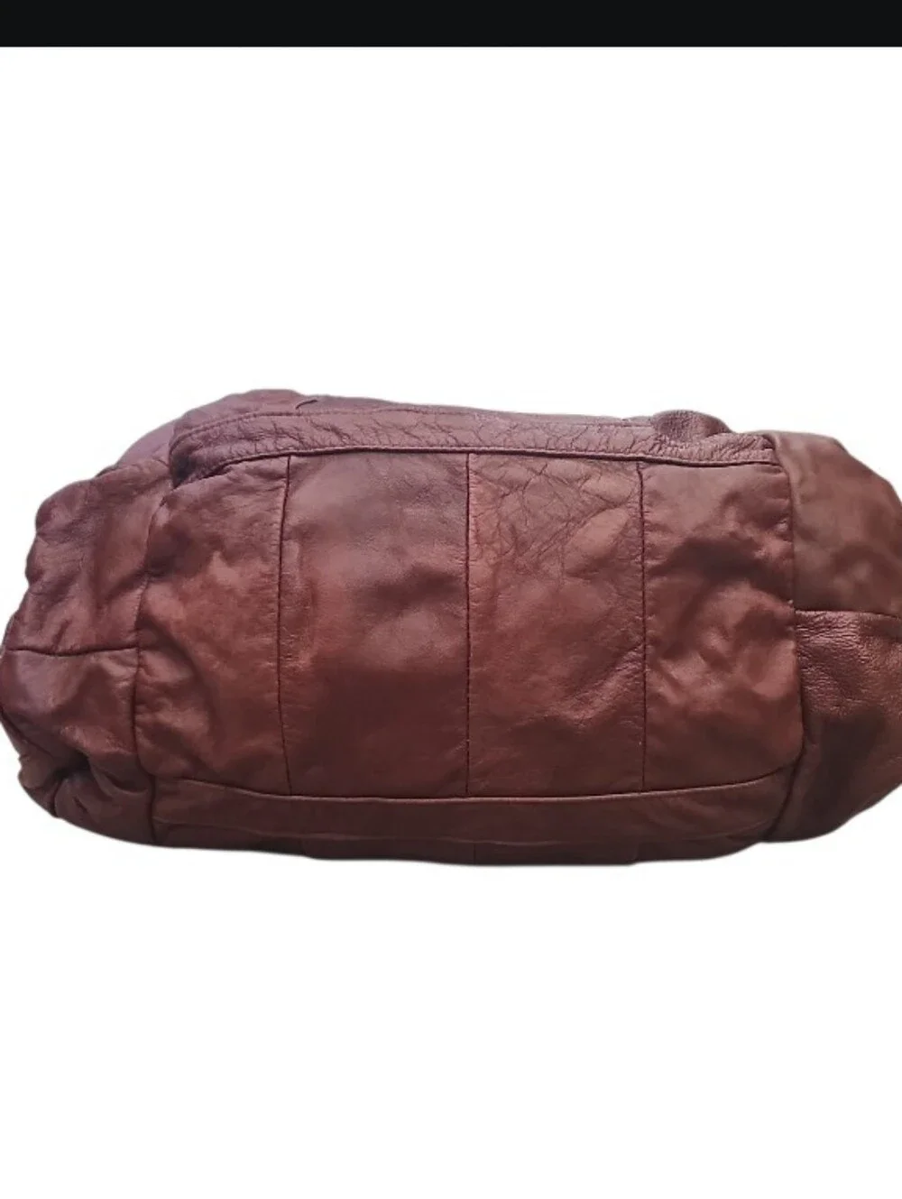 Vintage Handmade Mexican Genuine Leather Duffel Bag Brown Weekender Travel Carry